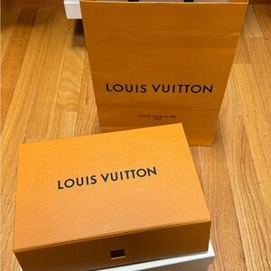 Louis Vuitton Orange and Blue Shopping Bag
